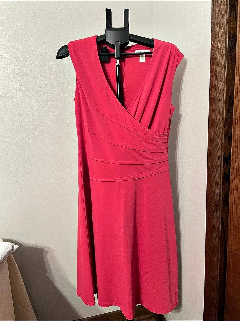 London Times Wrap Front Dress in Pink Size 12 Like New
